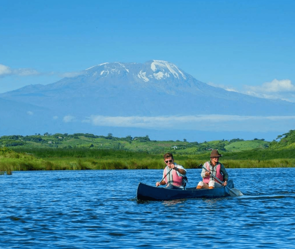 Canoeing the Momella Lakes at Arusha Park